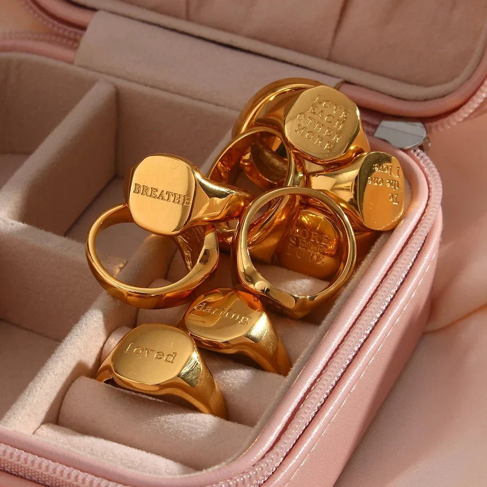 Maliben | Positive Affirmation Engraved Rings