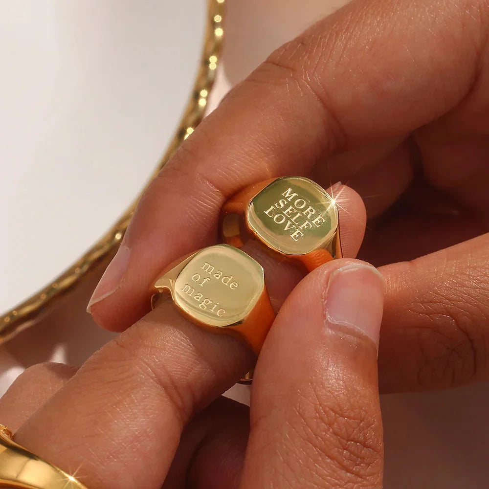 Maliben | Positive Affirmation Engraved Rings