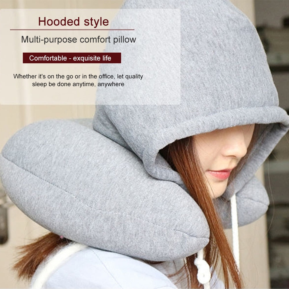 Maliben | Hooded Foldable Memory Foam Neck Pillow For Travelers