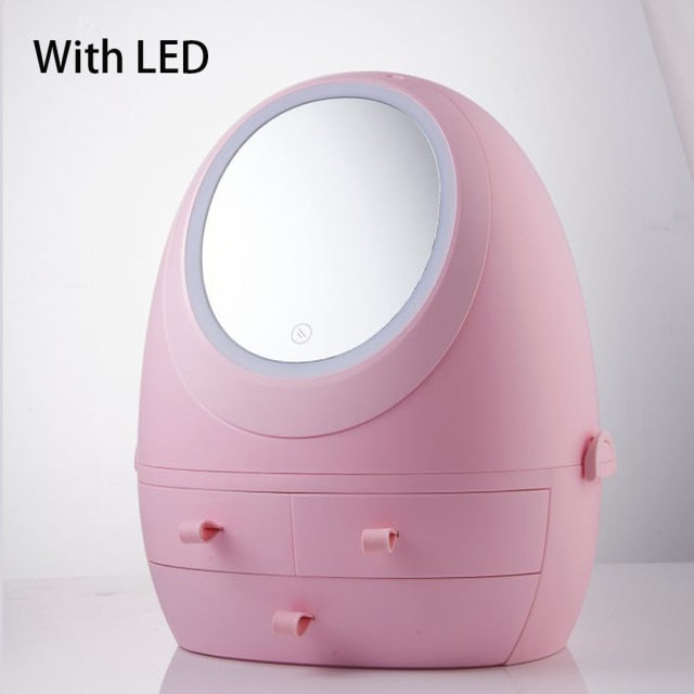 Maliben | Led Light Mirror Cosmetic Makeup Storage Box