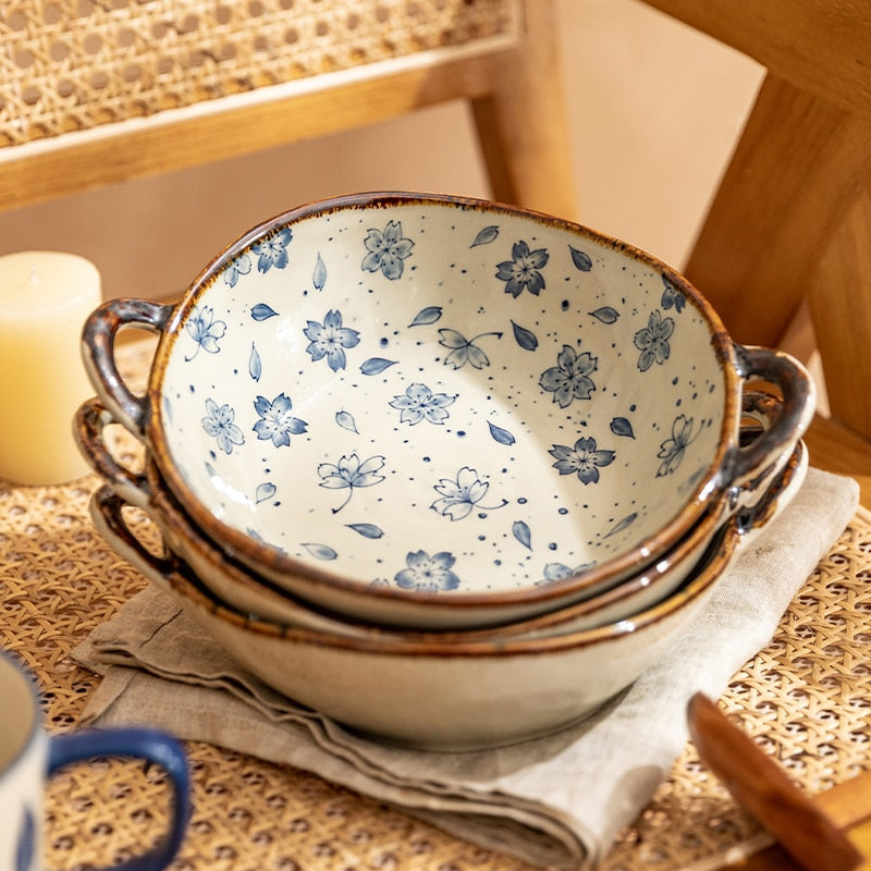 Maliben | Flora Ceramic Pasta Bowls