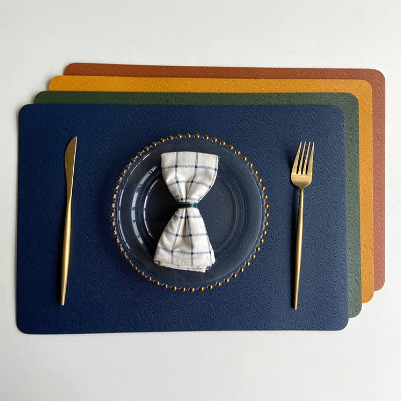 Maliben | Modern Rectangular Waterproof PU Leather Place Mats