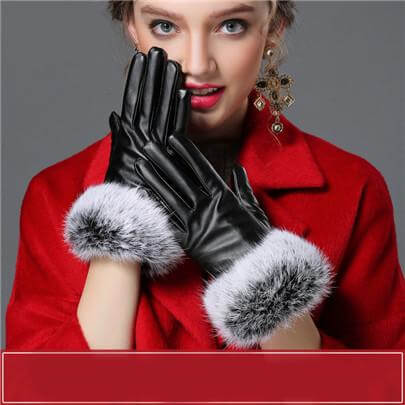 Maliben | Women Genuine Rabbit Fur Gloves