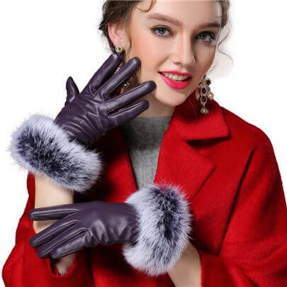 Maliben | Women Genuine Rabbit Fur Gloves