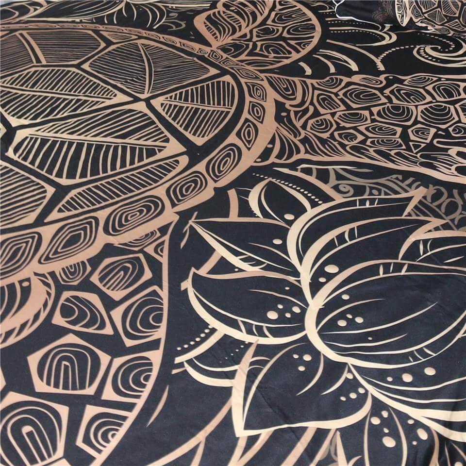 Maliben | Luxury Turtles Golden Tortoise Comfortable Duvet Cover Bedding Set