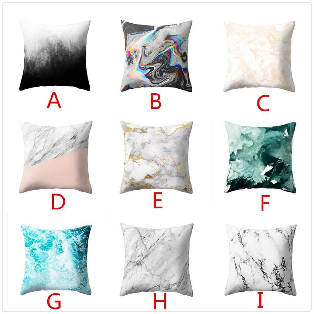 Maliben | Marble Look Printed Home Pillow Cases