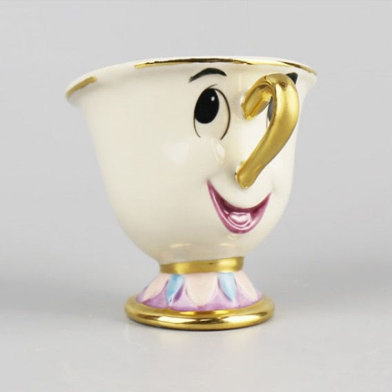 Maliben | Limited Cartoon Beauty and the Beast Bone China Cup Tea Set Mrs. Potts and Chips Teapot Coffee Cups Set