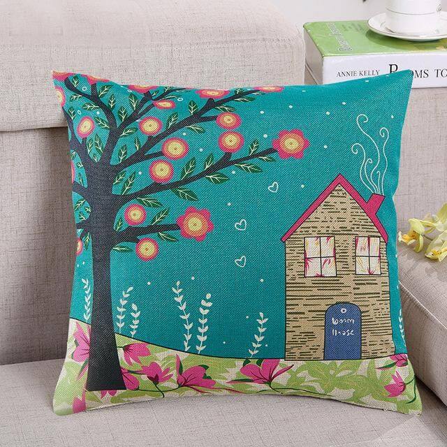 Maliben | Decorative Tree Printed Home Cute Pillow Cases