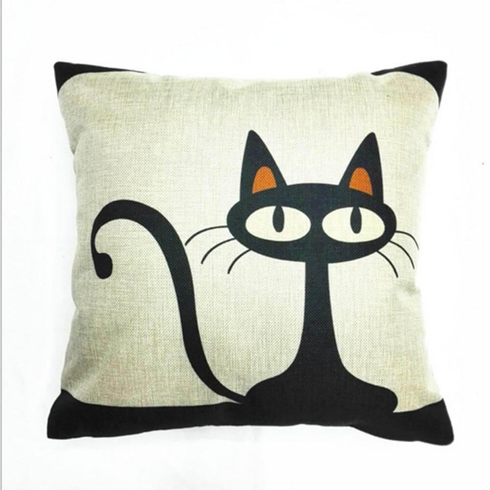 Maliben | Retro Cat Pattern Pillow Case