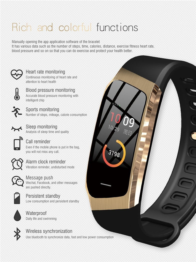 Maliben | Fitband Smart Watch Waterproof Blood Pressure Oxygen Heart Rate Monitor Sport Bracelet