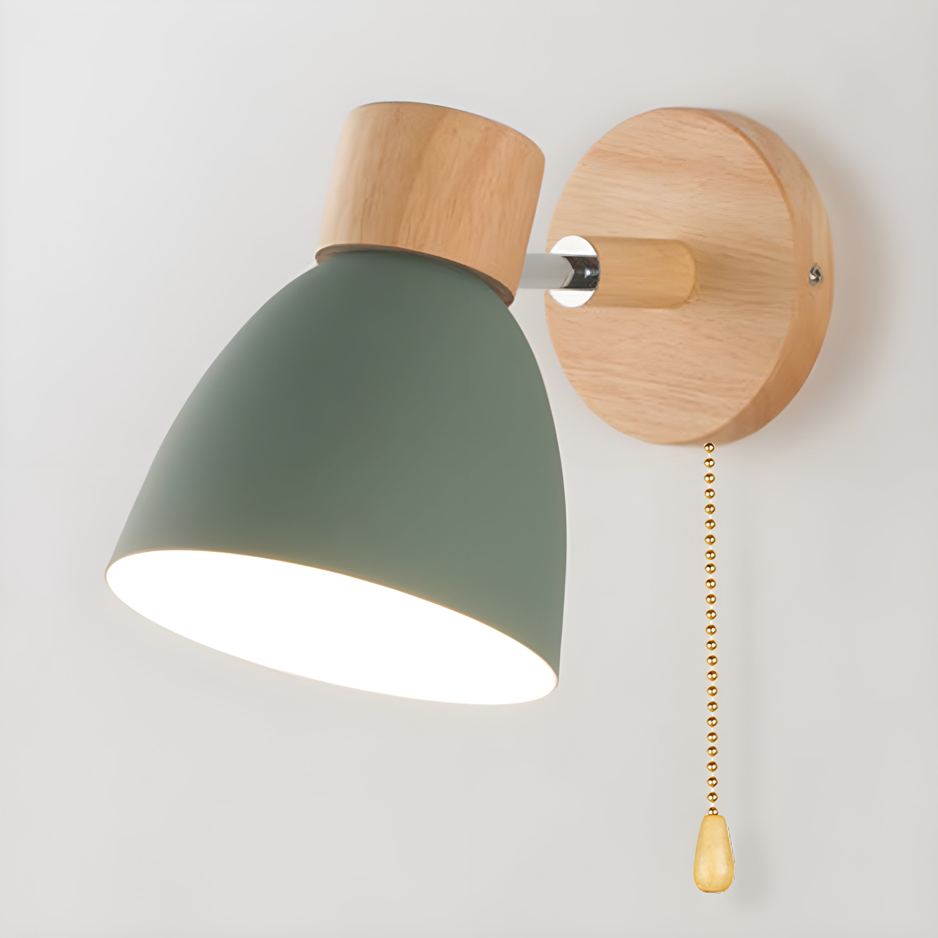 Maliben | Wooden Norwegian Wall Lamp With Switch For The Bedroom