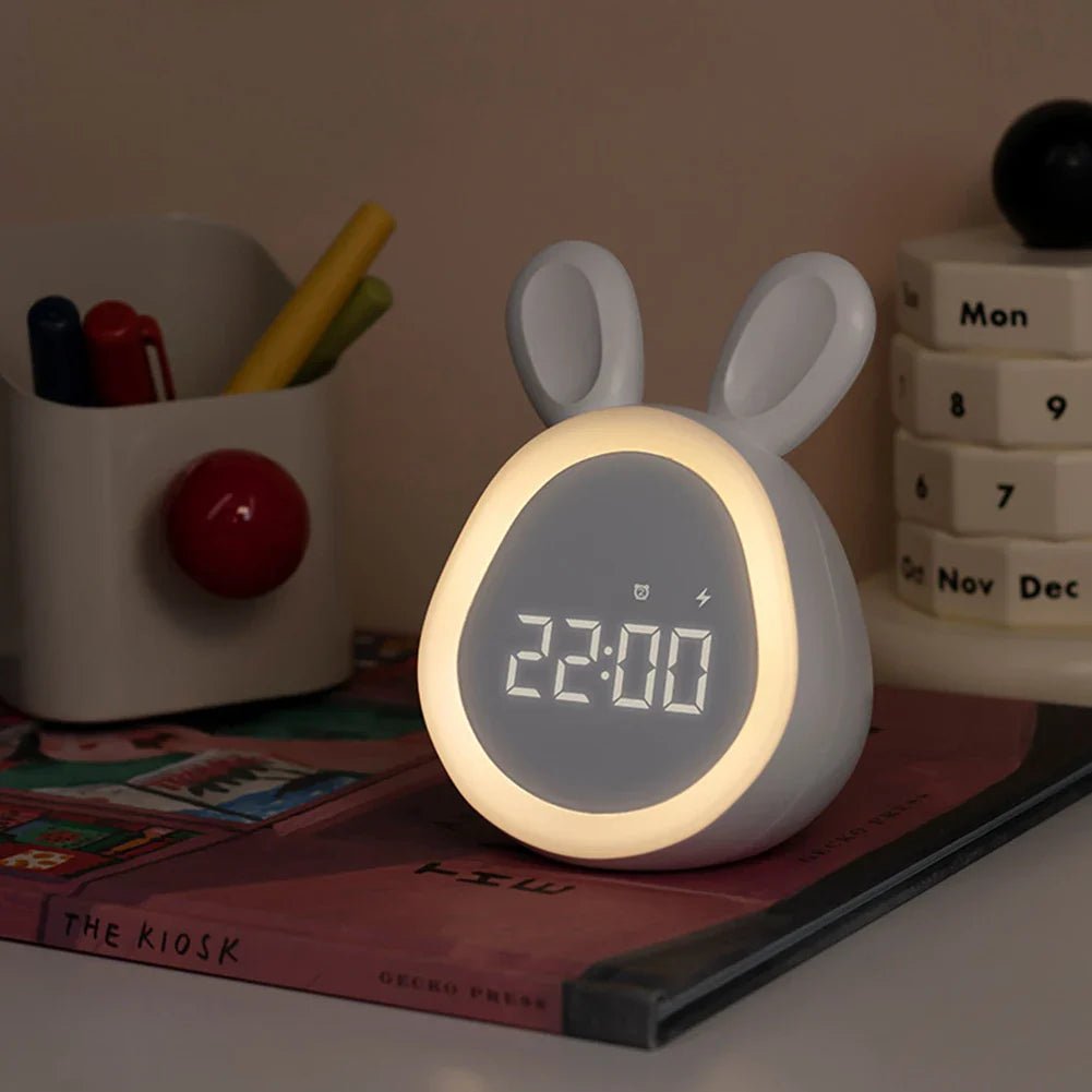 Maliben | Rabbit-Shaped Children's Alarm Clock With Led Night Light - Bunniglow