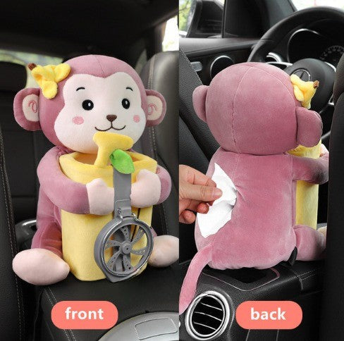 Maliben | Cute Plush Animals Armrest Tissue Box