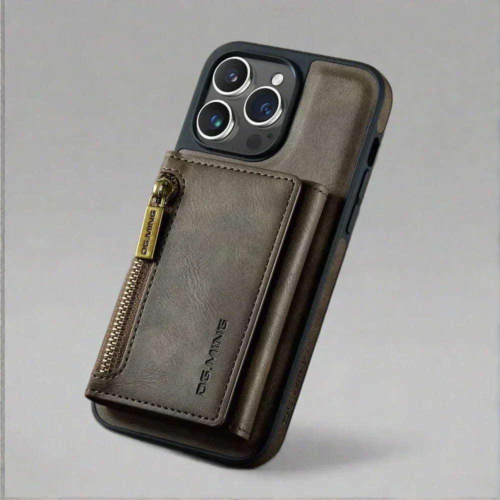 Maliben | Rfid Iphone Wallet Case | Removable Magnetic Leather Car Mount Shockproof Case