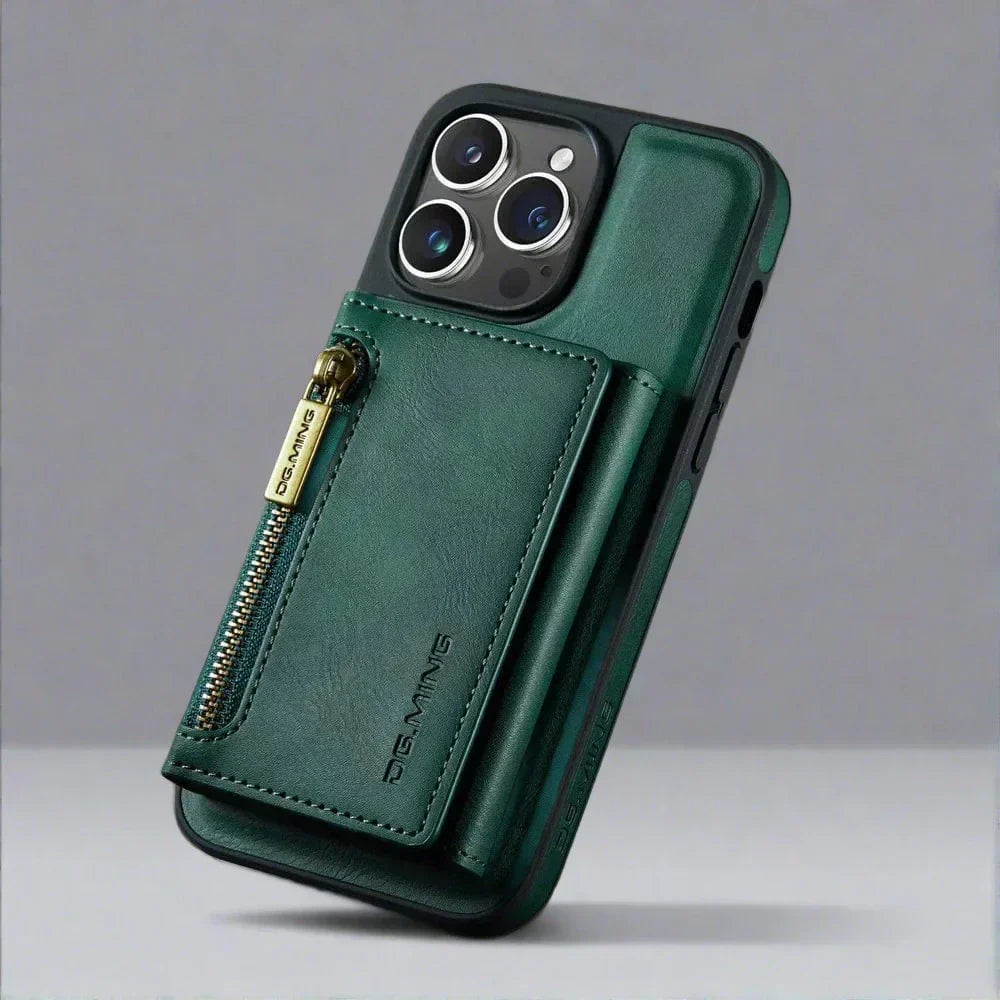 Maliben | Rfid Iphone Wallet Case | Removable Magnetic Leather Car Mount Shockproof Case