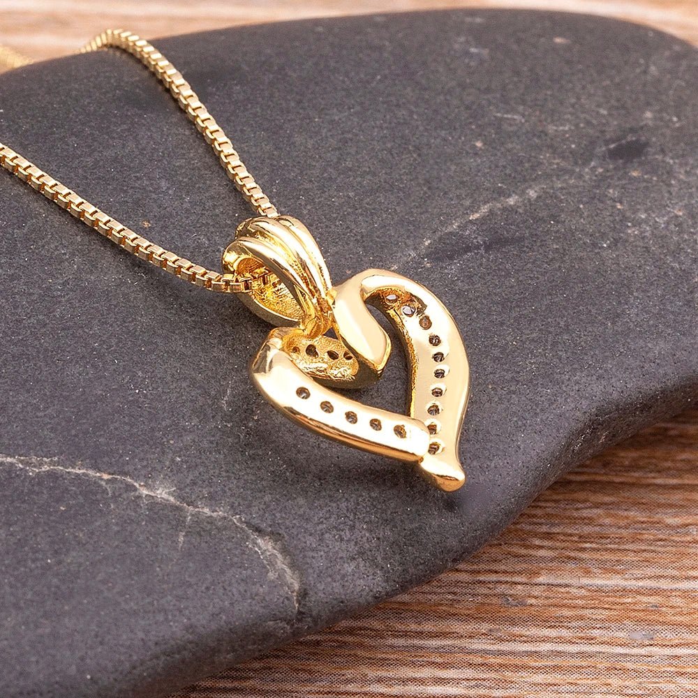 Maliben | Romantic Diamond Heart Pendant Necklace