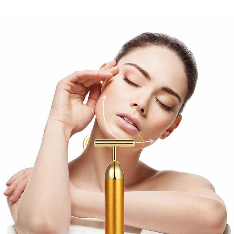 Maliben | Energy 24K Gold T Beauty Bar Facial Roller Massager