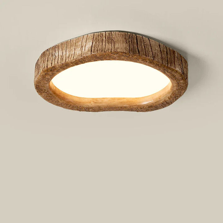 Maliben | Rustic Led Ceiling Light With Wood Effect - Auralog