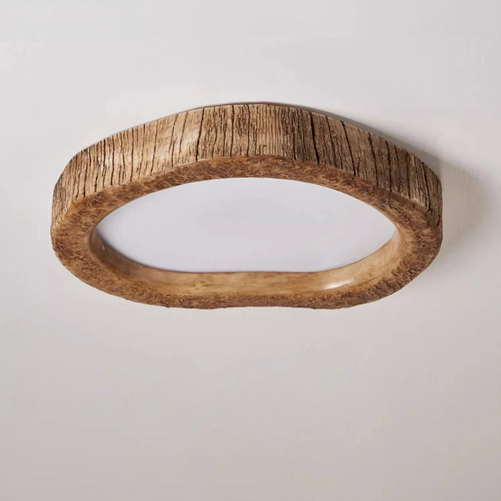 Maliben | Rustic Led Ceiling Light With Wood Effect - Auralog