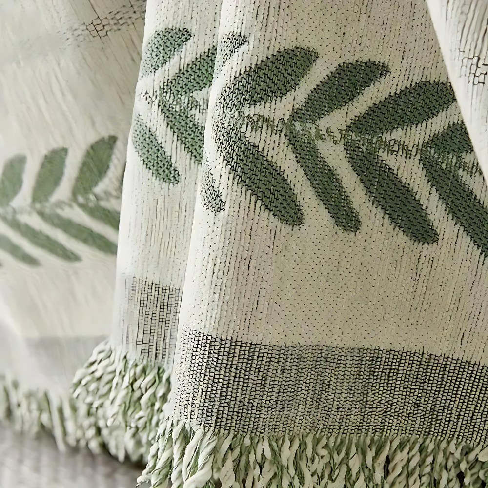 Maliben | Rustic Cotton Tassel Sofa Cover