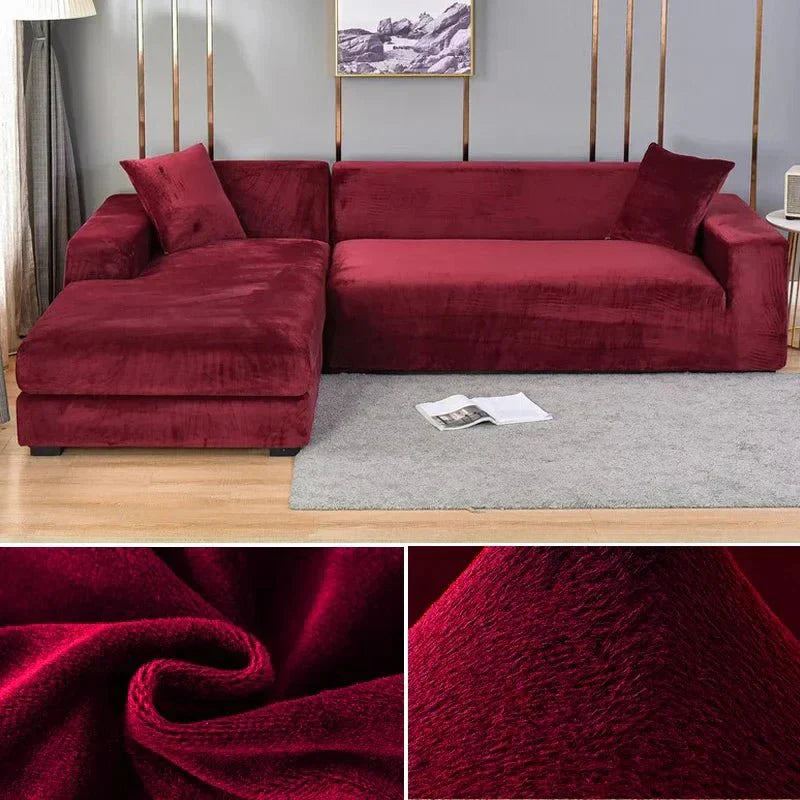 Maliben | Samtlux Velvet Sofa Cover – Elegant Stretch Fit for Luxurious Comfort and Protection