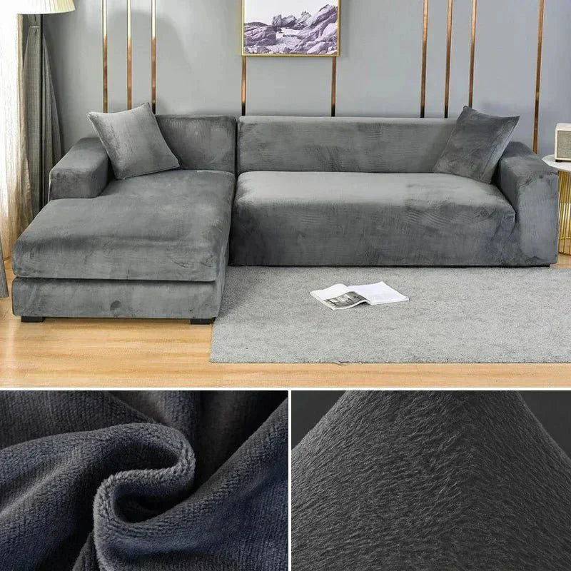 Maliben | Samtlux Velvet Sofa Cover – Elegant Stretch Fit for Luxurious Comfort and Protection