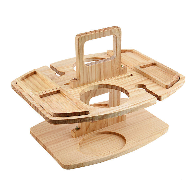 Maliben | Portable Wooden Picnic Table With Spacious Serving Area 36x31x26cm