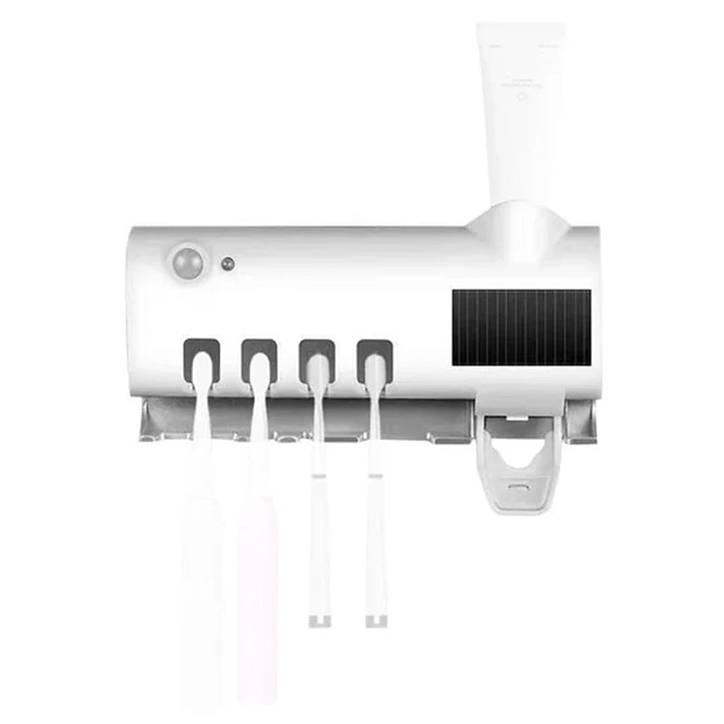 Maliben Smart UV Light Sterilizer Toothbrush Holder, Wall Mounted Toothpaste Dispenser