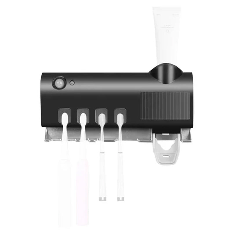 Maliben Smart UV Light Sterilizer Toothbrush Holder, Wall Mounted Toothpaste Dispenser