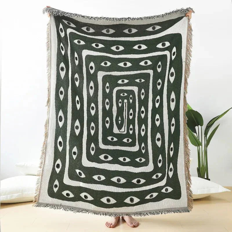 Snake Eye Design Sofa Blanket — Maliben bedroom