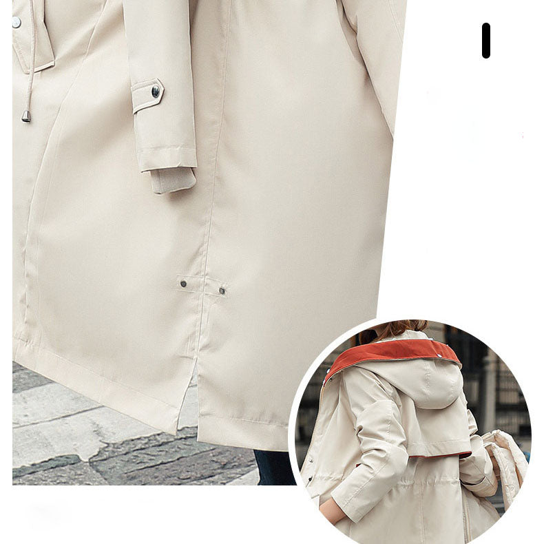 Maliben Winter coat with hood and fur collar, casual parka for women