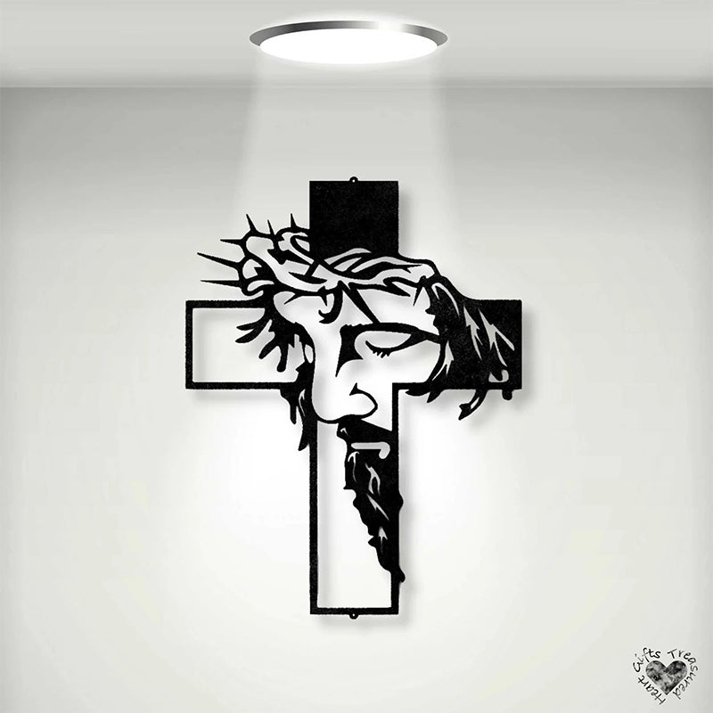 Maliben | Jesus Cross Metal Sign Christ Wall Decoration