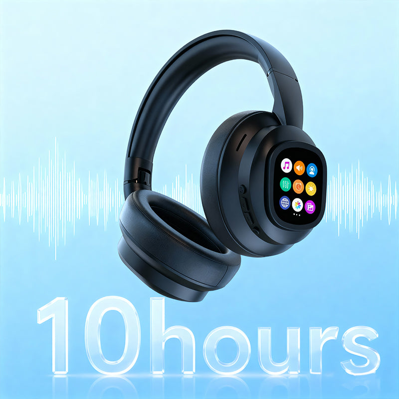 Maliben | Aiwave | Ai Bluetooth Headphones With Lcd Display Voice Control Sound Isolation For Music And Calls