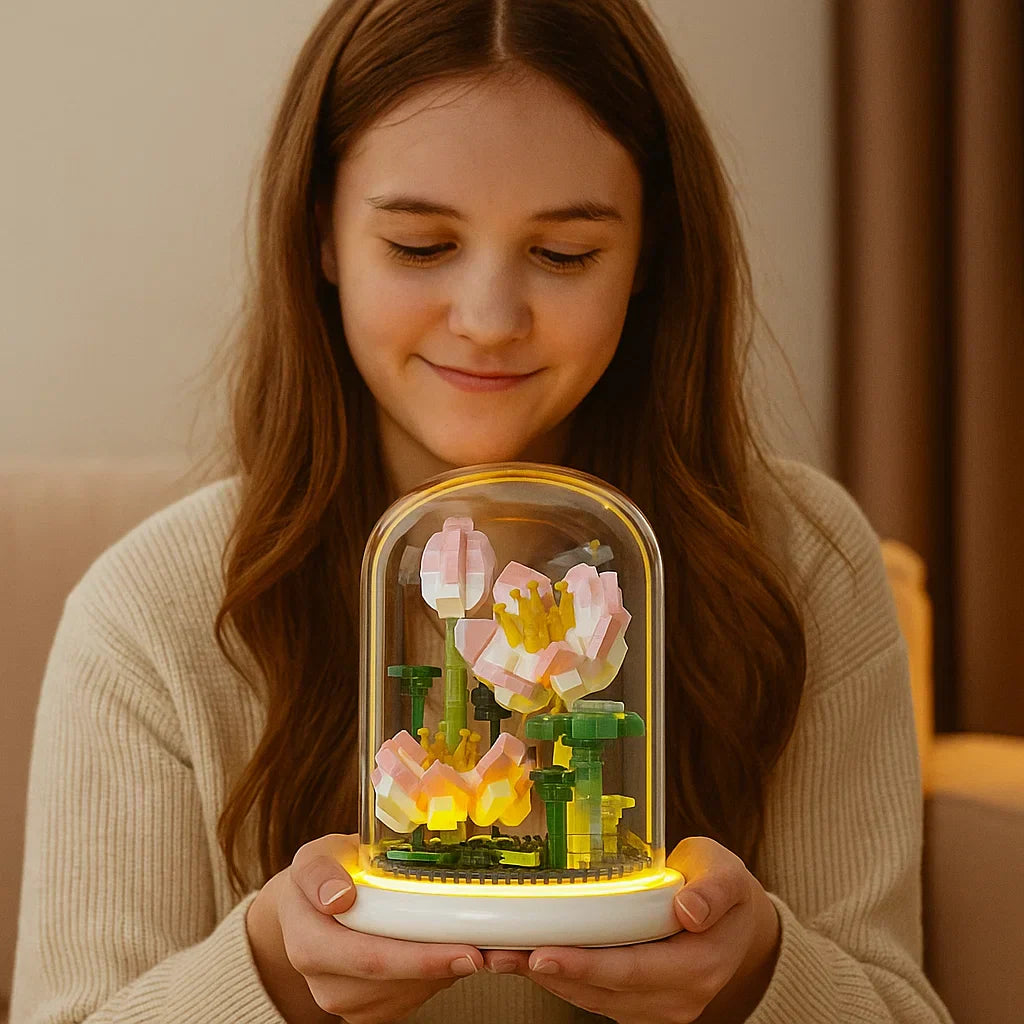 Maliben | Noble BuildIng Block Flower in Glass