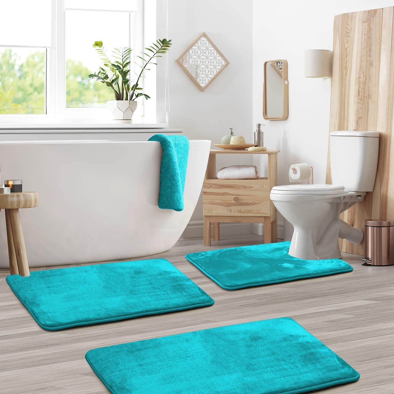 Maliben | Memory Foam Bath Mat Set | Ultra-Soft, Super Absorbent & Non-Slip For Bathroom Comfort