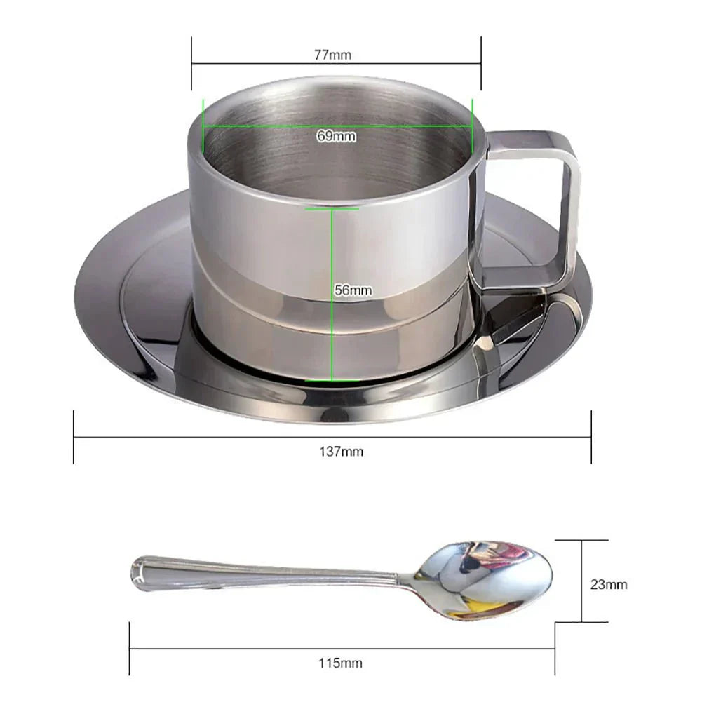 Maliben | Three-Piece Stainless Steel Cup Set