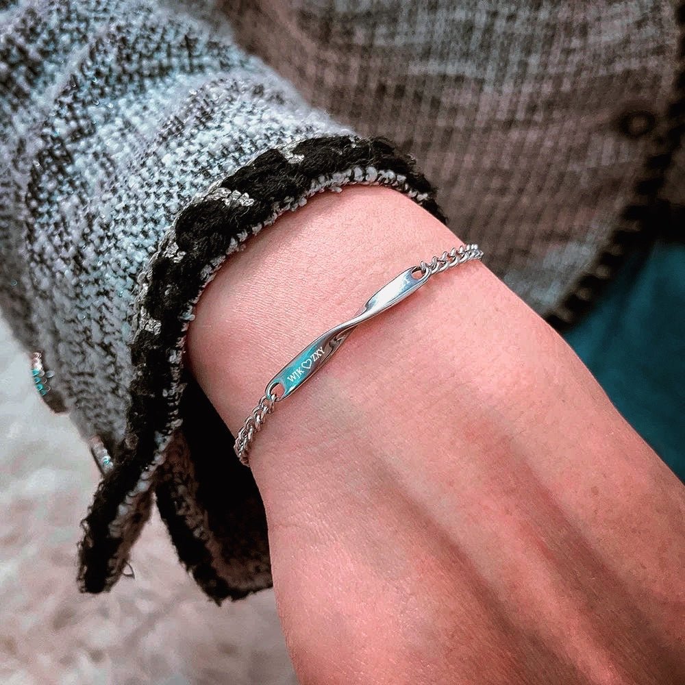Maliben | Twisted Name & Date Couples Bracelets