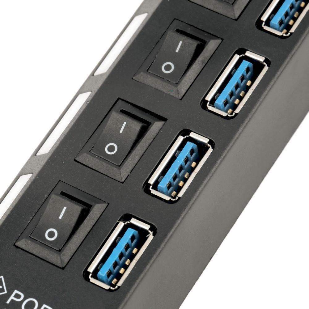 Maliben | Usb 3.0 Hub 4 Ports Super Speed 5gbps And Hub With On/Off Switch For Windows Mac Os Linux