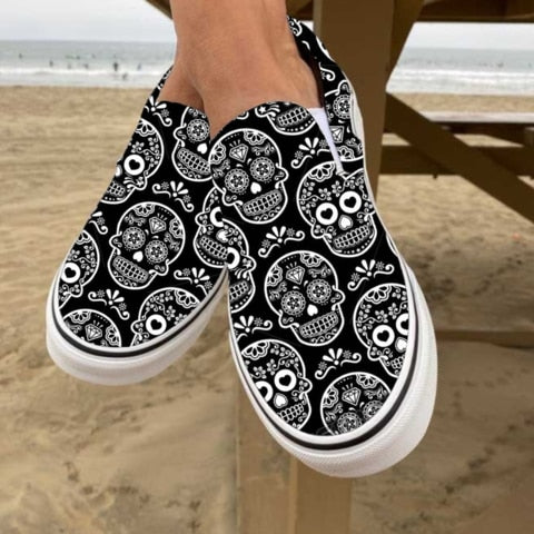 Maliben | Casual slip-ons made of canvas with skull