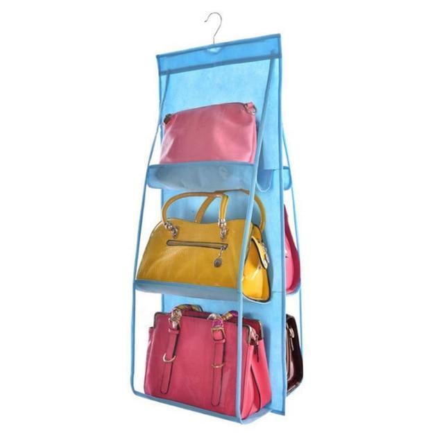 Maliben | Hanging Handy Handbag Organizer 6 Pocket Transparent Storage Wardrobe