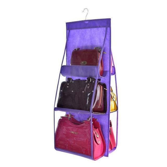 Maliben | Hanging Handy Handbag Organizer 6 Pocket Transparent Storage Wardrobe