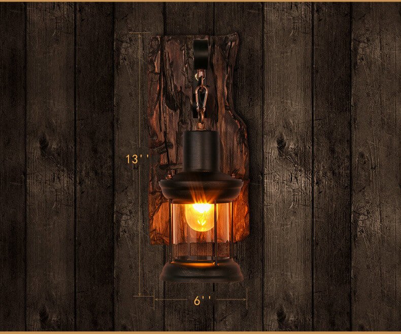 Maliben | Veritas - Wall Lamp Including Wooden Base And Glass Design