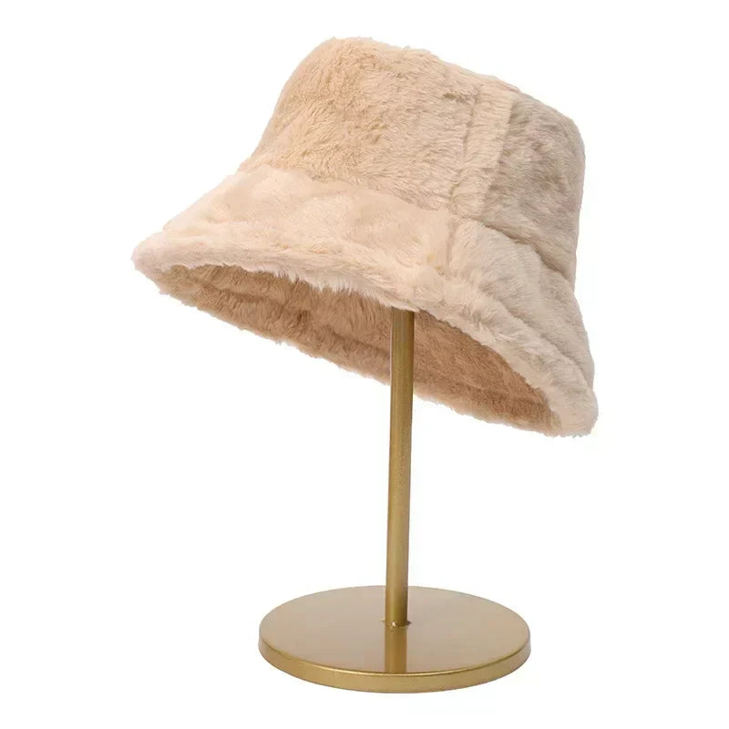 Maliben | Women’S Faux Rabbit Fur Autumn Bucket Hat – Lorna