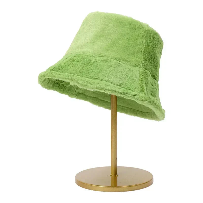 Maliben | Women’S Faux Rabbit Fur Autumn Bucket Hat – Lorna
