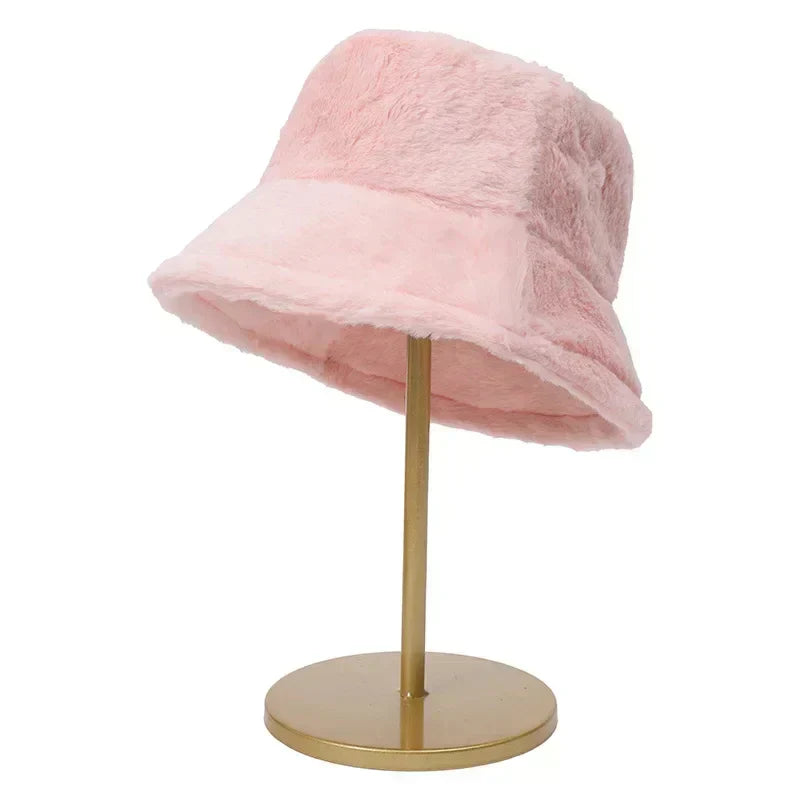 Maliben | Women’S Faux Rabbit Fur Autumn Bucket Hat – Lorna