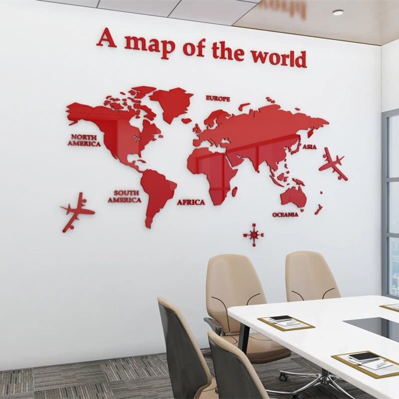 Maliben | 3d World Map Wall Sticker