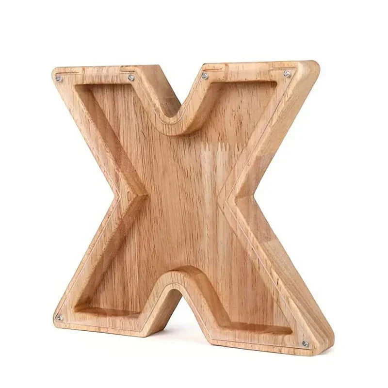 Maliben | Wooden Alphabet Letters 'Initial' Piggy Bank