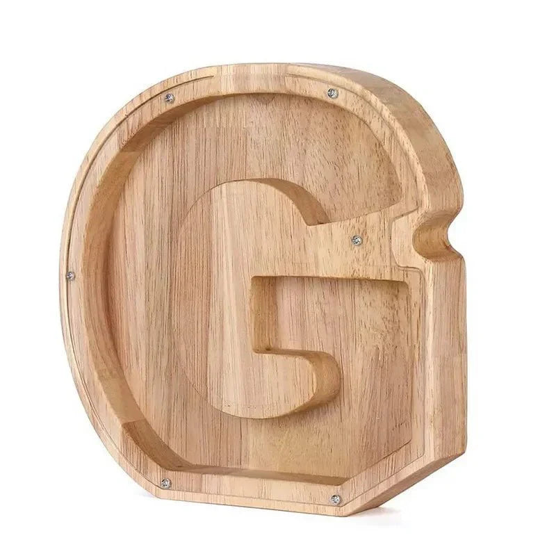 Maliben | Wooden Alphabet Letters 'Initial' Piggy Bank