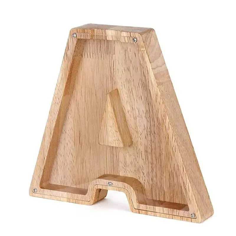 Maliben | Wooden Alphabet Letters 'Initial' Piggy Bank