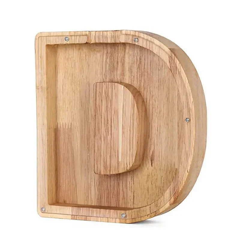Maliben | Wooden Alphabet Letters 'Initial' Piggy Bank